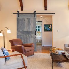 Mid Rail Plank Barn Single Door- Knotty Alder