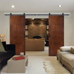 96" Birch Brentwood Solid Contemporary Double Barn Door