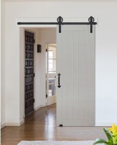 1 Panel Plank MDF Single Barn Door- Design on 2 Side