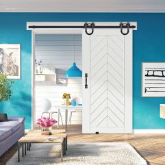 Chevron MDF Single Barn Door- Design on 2 Side