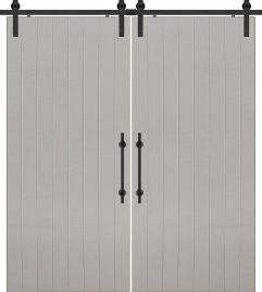 Full Plank MDF Double Barn Door- Design on 2 Side