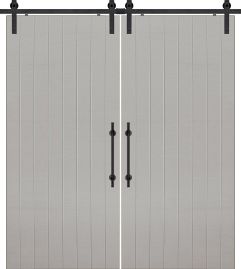 Full Plank MDF Double Barn Door- Design on 2 Side