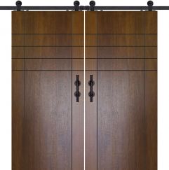 80" Birch Fleetwood Solid Contemporary Double Barn Door