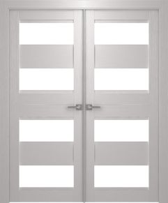 Prefinished Della Vetro Bianco Noble Modern Interior Double Door