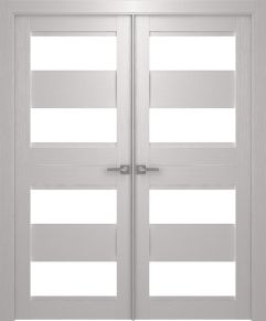 Prefinished Della Vetro Bianco Noble Modern Interior Double Door
