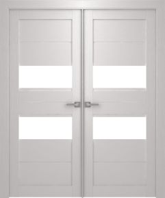 Prefinished Dessa Vetro Bianco Noble Modern Interior Double Door