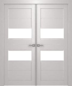 Prefinished Dessa Vetro Bianco Noble Modern Interior Double Door
