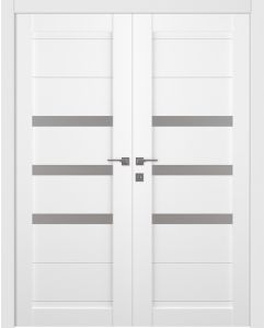 Prefinished Dora Vetro Bianco Noble Modern Interior Double Door