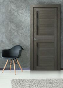 Prefinished Esta Vetro Gray Oak Modern Interior Single Door