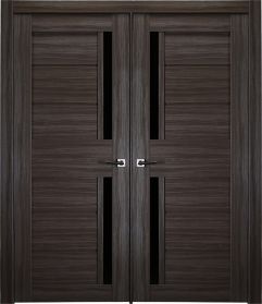 Prefinished Esta Vetro Gray Oak Modern Interior Double Door