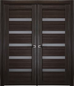 Prefinished Leora Vetro Gray Oak Modern Interior Double Door