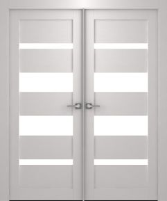 Prefinished Mirella Vetro Bianco Noble Modern Interior Double Door