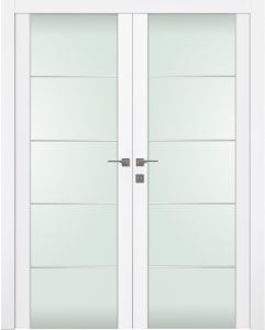 Prefinished Palladio 202 4H Vetro Bianco Noble Modern Interior Double Door