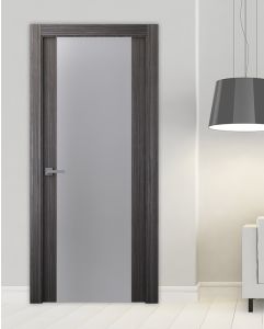 Prefinished Palladio 202 Vetro Gray Oak Modern Interior Single Door