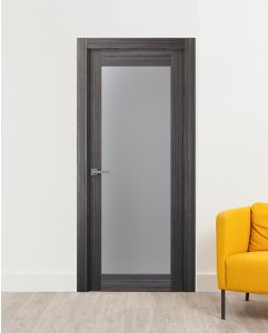 Prefinished Palladio 207 Vetro Gray Oak Modern Interior Single Door