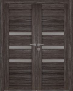 Prefinished Rita Vetro Gray Oak Modern Interior Double Door