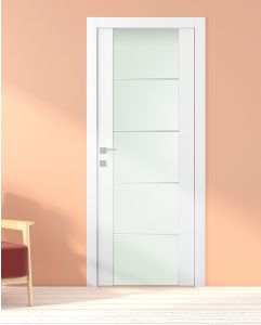 Prefinished Smart Pro H3G 4H Vetro Polar White Modern Interior Single Door