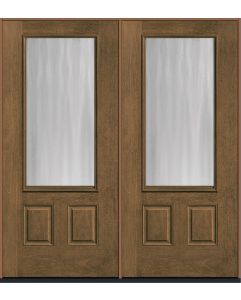 80 Chinchilla 3/4 Lite 2 Panel Mahogany Fiberglass Double Doors , WBD Impact