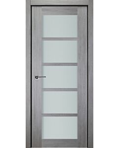 Italia French 5-Lite, Light Grey Prefinished Interior Single Door