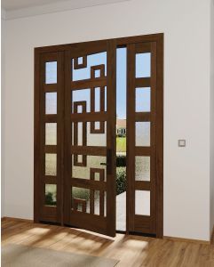Mahogany Arca Full Lite, Artistic Lite Designer SDL Contemporary Modern Shaker Single Door, Sidelites