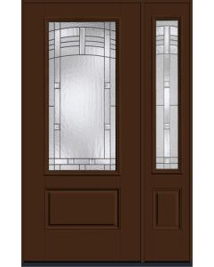 80 Maple Park 3/4 Lite 1 Panel Smooth Fiberglass Single Door,Sidelite , WBD Impact