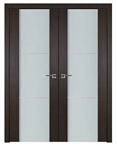 Italia Vetro, Laminated Glass Premium Wenge 2H, Prefinished Interior Double Door