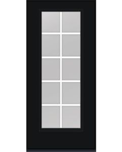 80 Low-E Colonial 10 Lite Flat Bar GBG Smooth Full Lite Fiberglass Single Door , WBD Impact
