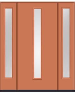 80 Low-E Modern Pulse Linea Centered Smooth Fiberglass Single Door,Sidelites , WBD Impact