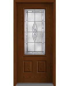 80 Kensington 3/4 Lite 2 Panel Oak Fiberglass Single Door , WBD Impact