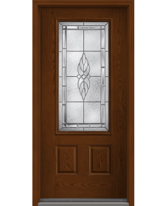 80 Kensington 3/4 Lite 2 Panel Oak Fiberglass Single Door , WBD Impact