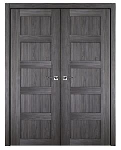 Italia Stile, 5-Panel, Shaker Prefinished Interior Double Door