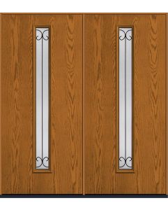 80 Riserva Modern Pulse Linea Centered Oak Fiberglass Double Doors , WBD Impact