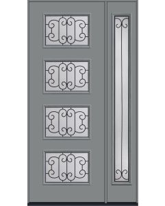 96 Riserva Modern Pulse Ari 4-Lite Smooth Fiberglass Single Door,Sidelite , WBD Impact