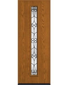 96 Salinas Modern Pulse Linea Centered Oak Fiberglass Single Door , WBD Impact