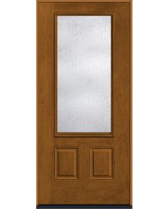 80 Rainglass 3/4 Lite 2 Panel Oak Fiberglass Single Door , WBD Impact