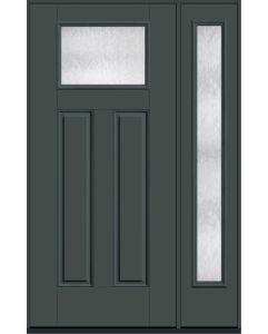 80 Chord Craftsman Top View 2 Panel Smooth Fiberglass Single Door,Sidelite , WBD Impact
