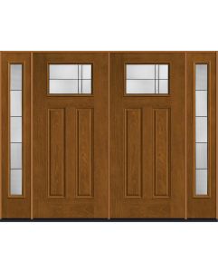 80 Axis Craftsman Top View 2 Panel Mahogany Fiberglass Double Door,Sidelites , WBD Impact