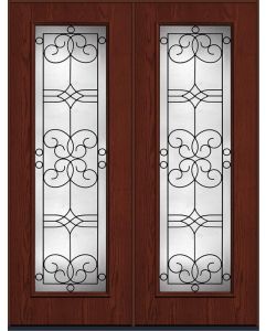 96 Salinas Full Lite Oak Fiberglass Double Doors , WBD Impact