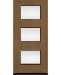 80 Low-E Modern Pulse Ari 3-Lite Mahogany Fiberglass Single Door , WBD Impact