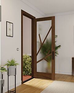 Mahogany Bohol Full Lite, Artistic Lite Designer SDL Shaker Single Door