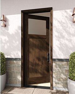 Mahogany Craftsman Top View 1 Panel Shaker Single Door|CRF-P1G1-SH