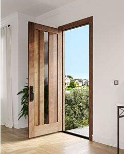 Mahogany Center Lite  Modern Shaker Single Door|G103CV-SH-SH