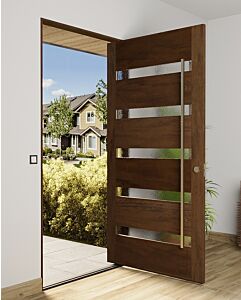 Mahogany Slimlite  Modern Shaker Pivot Door|G501-SLM-SH