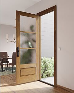 Mahogany 3/4 Lite, 3 Lite SDL 1 Panel Modern Farmhouse Shaker Single Door|G7503-SH