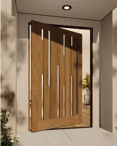 Mahogany Leonid Artistic Lite Designer  Shaker Pivot Door
