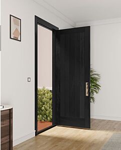 Mahogany Vertical Plank Modular Modern Shaker Solid Single Door|MRV101-SW-SH12