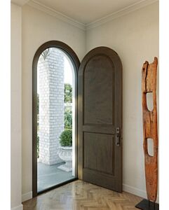 Mahogany Round Top 2 Panel Solid Single Door|P201-R-RT-OG