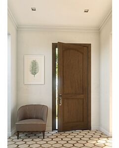 Mahogany Arch Panel, 2 Panel Solid Single Door|P201-S-AR-OG
