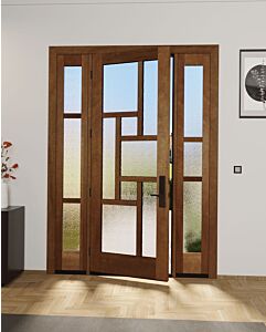 Mahogany Pinellas Full Lite, Artistic Lite Designer SDL Contemporary Modern Shaker Single Door, Sidelites