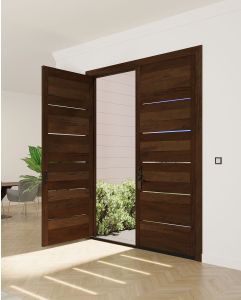 Mahogany Clara Razor Slimlite SDL Contemporary Modern Narrow Profile Shaker Double Door